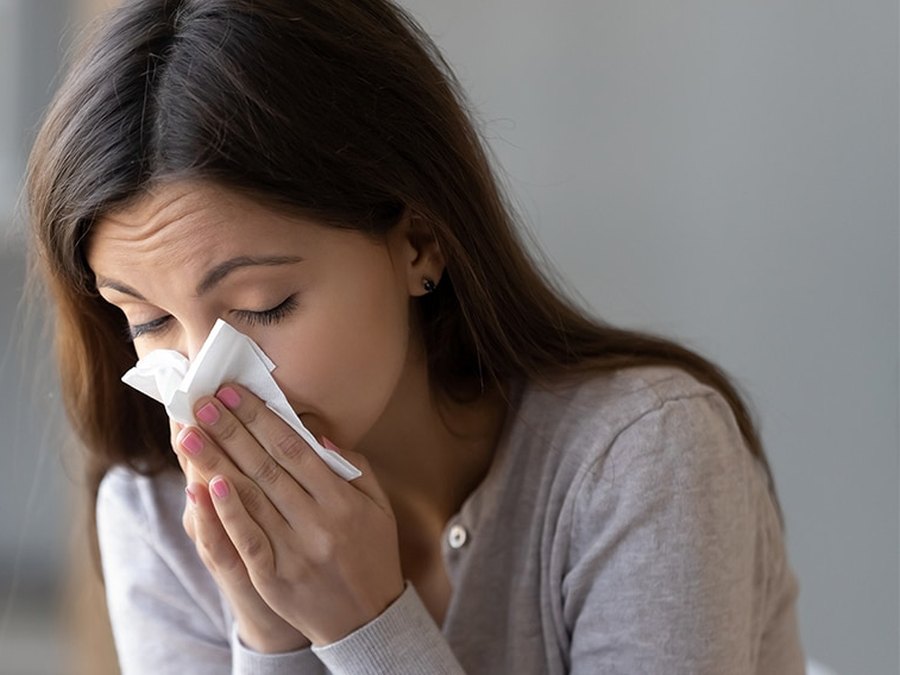 Patient with chronic sinus congestion before sinus surgery